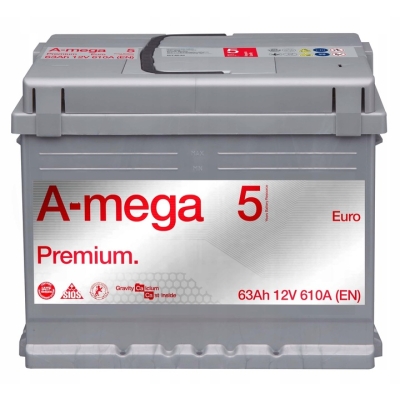 akumulator A-mega M5 Premium 63Ah 610A P+